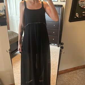 Ya Los Angeles Black Studded Maxi Dress